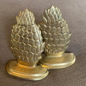 Pair of San Pacific Solid, Heavy Pineapple Book Ends. Excellent Condition.